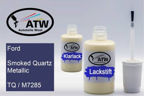 Ford, Smoked Quartz Metallic, TQ / M7285: 20ml Lackstift + 20ml Klarlack - Set, von ATW Autoteile West.
